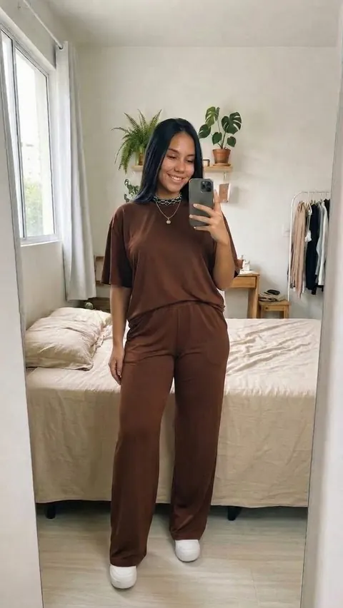 Conjunto blusa over e calça pantalona - foto 1