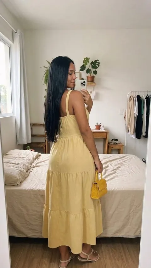 Vestido midi soltinho sem manga - foto 2